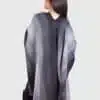 V neck Gray Soft Alpaca Poncho “Sami”