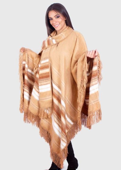 Beige Soft Alpaca Poncho “Yuriana”