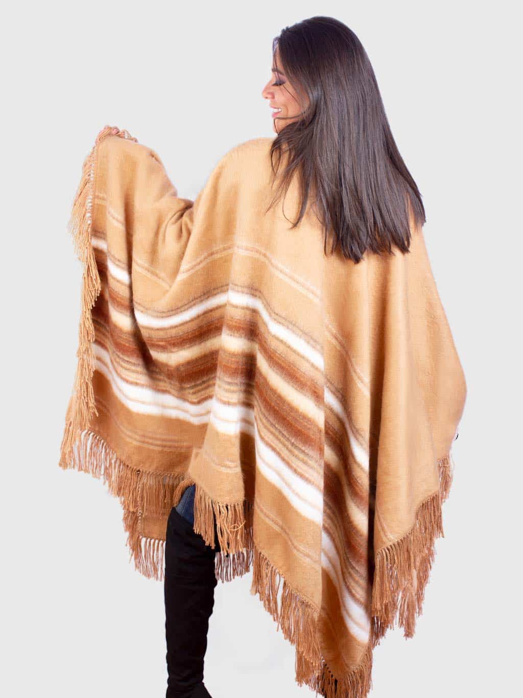 Beige Soft Alpaca Poncho “Yuriana”