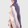 Hoddie Beige and Blue Soft Alpaca Poncho “Suyana”