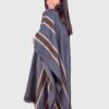 Gray Black Soft Alpaca Poncho “Chami”