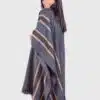 Gray Black Soft Alpaca Poncho “Chami”