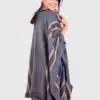 Gray Black Soft Alpaca Poncho “Chami”