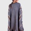 Gray Black Soft Alpaca Poncho “Chami”