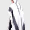 Hoddie Black and White Soft Alpaca Poncho “Sumaq”