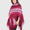 Andean Burgundy Soft Alpaca Ruana for women