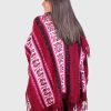 Andean Burgundy Soft Alpaca Ruana for women
