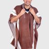 Hoddie Brown Soft Alpaca Poncho “Samin”