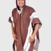 Hoddie Brown Soft Alpaca Poncho “Samin”