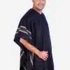 INTI0100 BLACK ALPACA PONCHO FOR MEN WITH V-NECK - WINTER WOOL CAPE