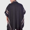 Collar Black Soft Alpaca Poncho for Men “Unay”