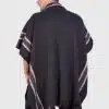 Collar Black Soft Alpaca Poncho for Men “Unay”