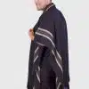 Collar Black Soft Alpaca Poncho for Men “Unay”