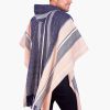 INTI0105 INTI ALPACA Hodded Beige and Blue Alpaca Poncho for Men Suyana Traditional Peruvian Blanklet Poncho Cloak Wool Cape