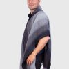 Collar Gray Soft Alpaca Poncho for Men “Killay”