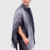 Collar Gray Soft Alpaca Poncho for Men “Killay”