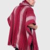 Hoddie Burgundy Soft Alpaca Poncho for Men “Cusi”
