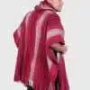 Hoddie Burgundy Soft Alpaca Poncho for Men “Cusi”