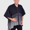 Black Soft Genuine Alpaca Poncho for Men “Inti”