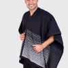 Black Soft Genuine Alpaca Poncho for Men “Inti”