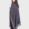Dark Gray Soft Alpaca Ruana for women “Sepik”