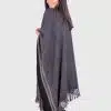 Dark Gray Soft Alpaca Ruana for women “Sepik”