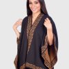 Black and Brown Reversible Soft Alpaca Ruana “Mekong”