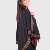 Black and Brown Reversible Soft Alpaca Ruana “Mekong”