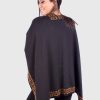 Black and Brown Reversible Soft Alpaca Ruana “Mekong”