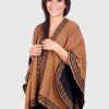 Black and Brown Reversible Soft Alpaca Ruana “Mekong”