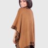 Black and Brown Reversible Soft Alpaca Ruana “Mekong”