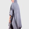 Hooded Alpaca Ruana in Gray “Nile”