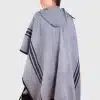 Hooded Alpaca Ruana in Gray “Nile”