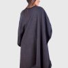 Solid Dark Gray Alpaca Ruana “Yangtze”