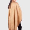 Solid Beige Alpaca Ruana “Danube”