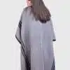 Soft Alpaca Ruana in Gray with Charcoal Stripes “Mississippi ”