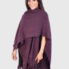 Alpaca Wool Boucle Ruana in Violet “Zambezi”