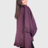 Alpaca Wool Boucle Ruana in Violet “Zambezi”