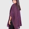 Alpaca Wool Boucle Ruana in Violet “Zambezi”