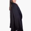 INTI0121 INTI ALPACA-Black Soft Alpaca Ruana Shawl for women