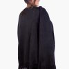 INTI0121 INTI ALPACA-Black Soft Alpaca Ruana Shawl for women