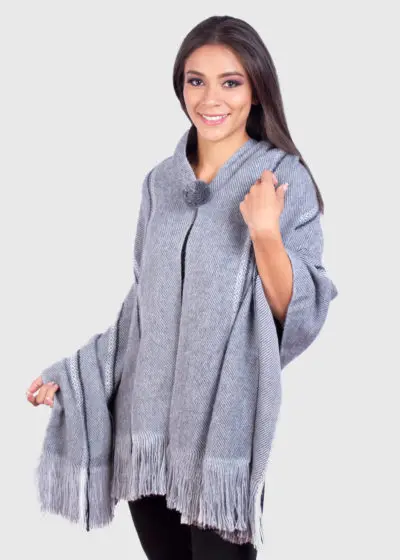 Alpaca Shawl in Gray “Copan”