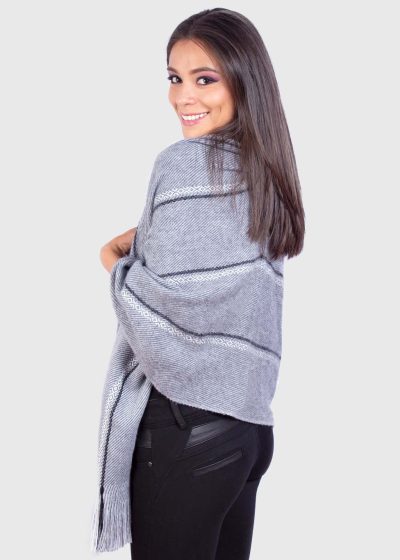 Alpaca Shawl in Gray “Copan”