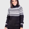 Turtleneck Black Alpaca Sweater for Women