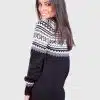 Turtleneck Black Alpaca Sweater for Women