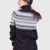 Turtleneck Black Alpaca Sweater for Women