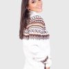 Turtleneck White Alpaca Sweater for Women
