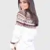 Turtleneck White Alpaca Sweater for Women