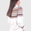 Turtleneck White Alpaca Sweater for Women