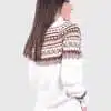 Turtleneck White Alpaca Sweater for Women